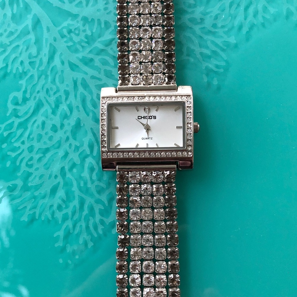 CHICO’S SILVER CRYSTAL Embellished WOMEN’S WATCH
